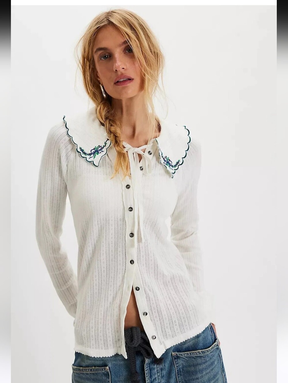 NWT Free People Juniper Long Sleeve Top- Size- Large